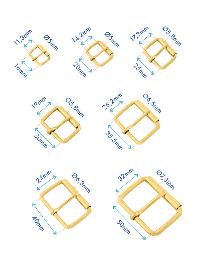 Rectangular Roller Buckle | Gold And Silver 7 Inner Sizes Fournituren