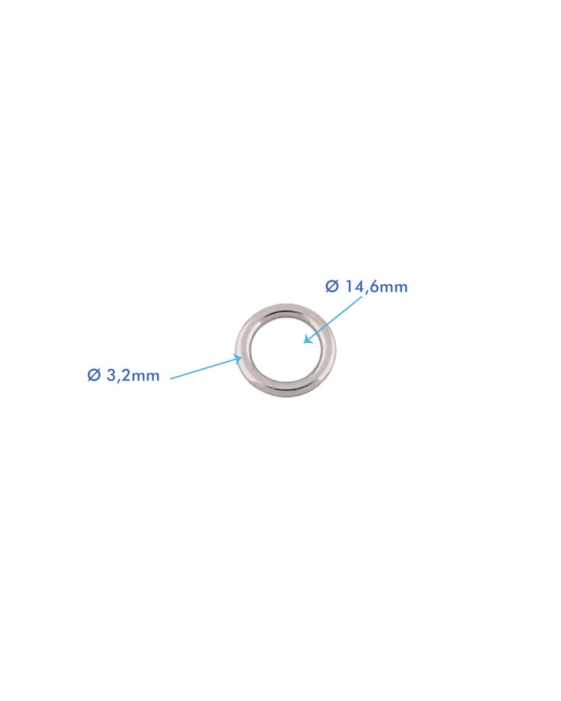Round O-Ring | Silver Inner Size 14 6 Mm (2 Pieces) Fournituren