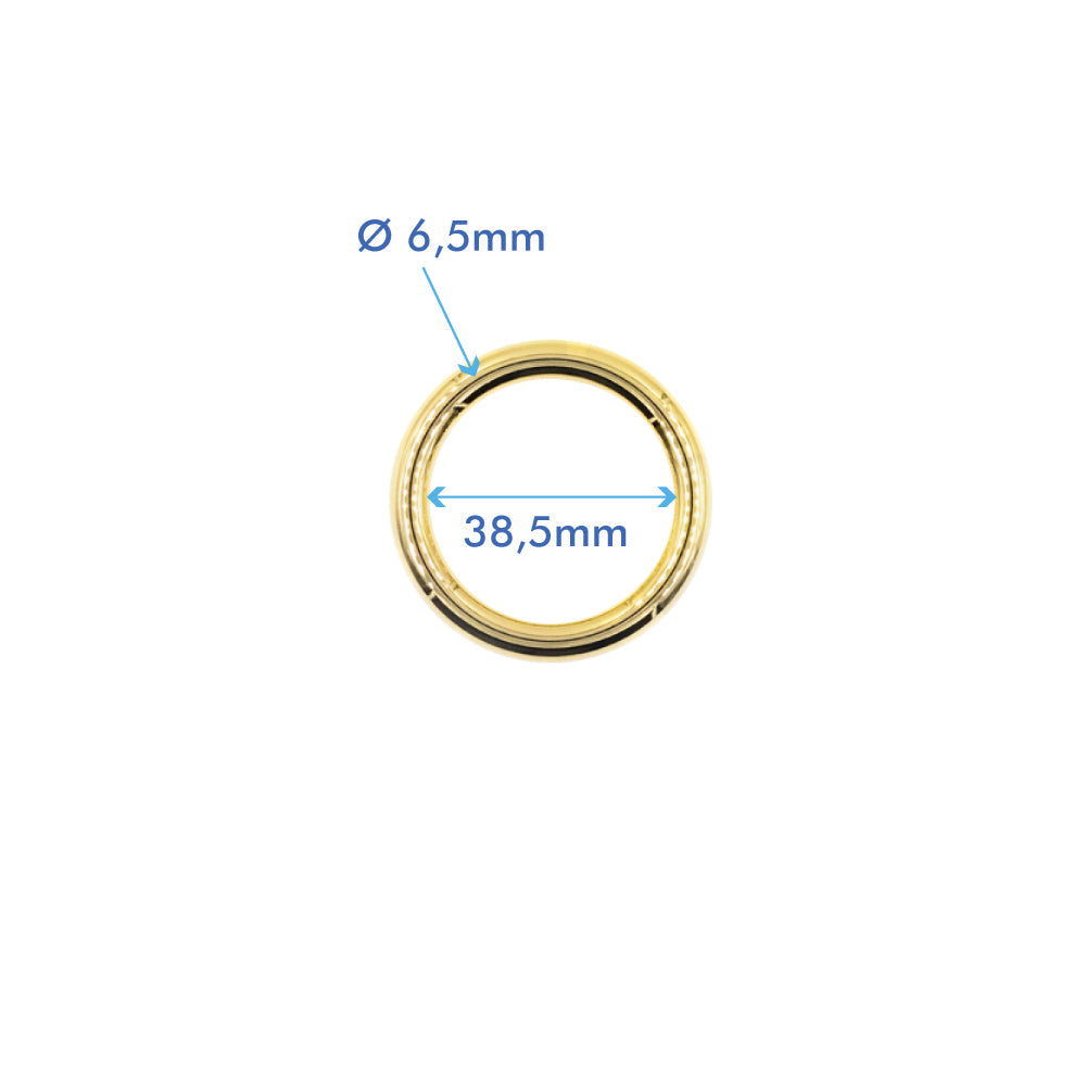 Round O-Ring | Gold Inner Size 38 5 Mm (2 Pieces) Fournituren
