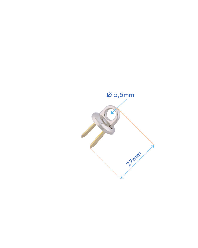 Bag Handle Fastener With Prongs | Silver Inner Size 5 Mm (2 Pieces) Fournituren