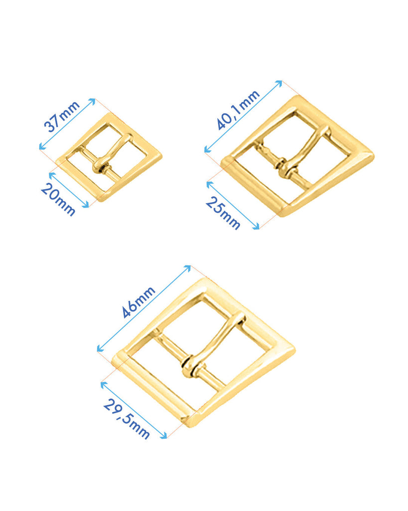 Rectangular Buckle With Center Bar | Gold And Silver 4 Inner Sizes Fournituren
