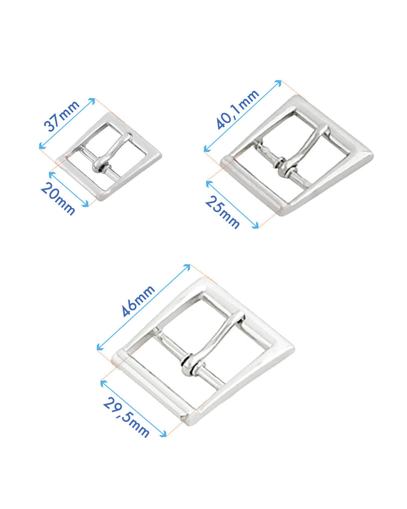 Rectangular Buckle With Center Bar | Gold And Silver 4 Inner Sizes Fournituren