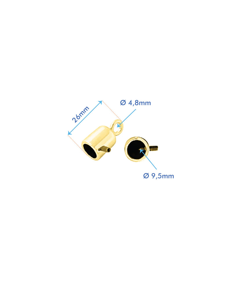 Tassel End Cap With Screw | Gold And Silver Inner Size 9 5 Mm (2 Pieces) Fournituren
