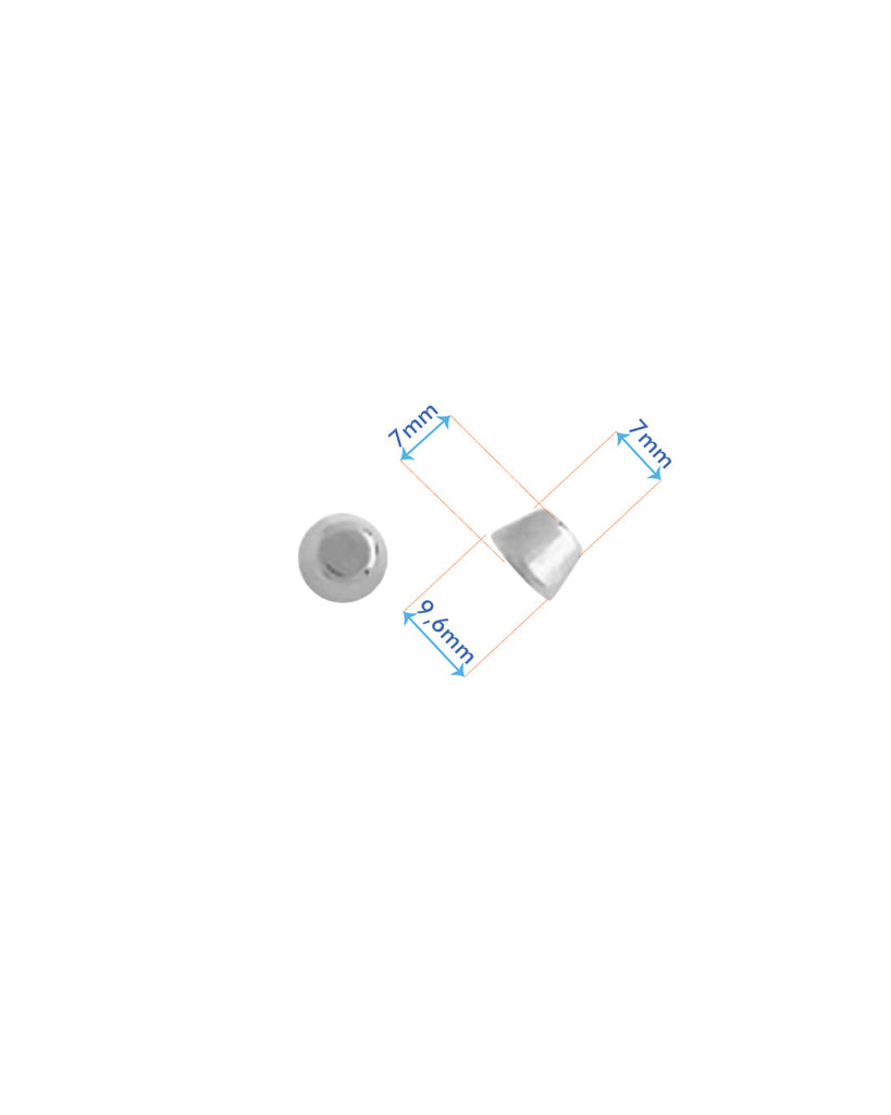 Conical Studs Without Screw | Silver Diameter 9 6 Mm (4 Pieces) Fournituren