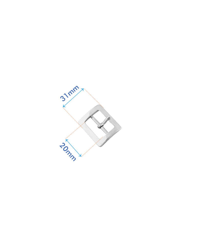 Square Buckle With Center Bar | Silver Inner Size 20 Mm Fournituren