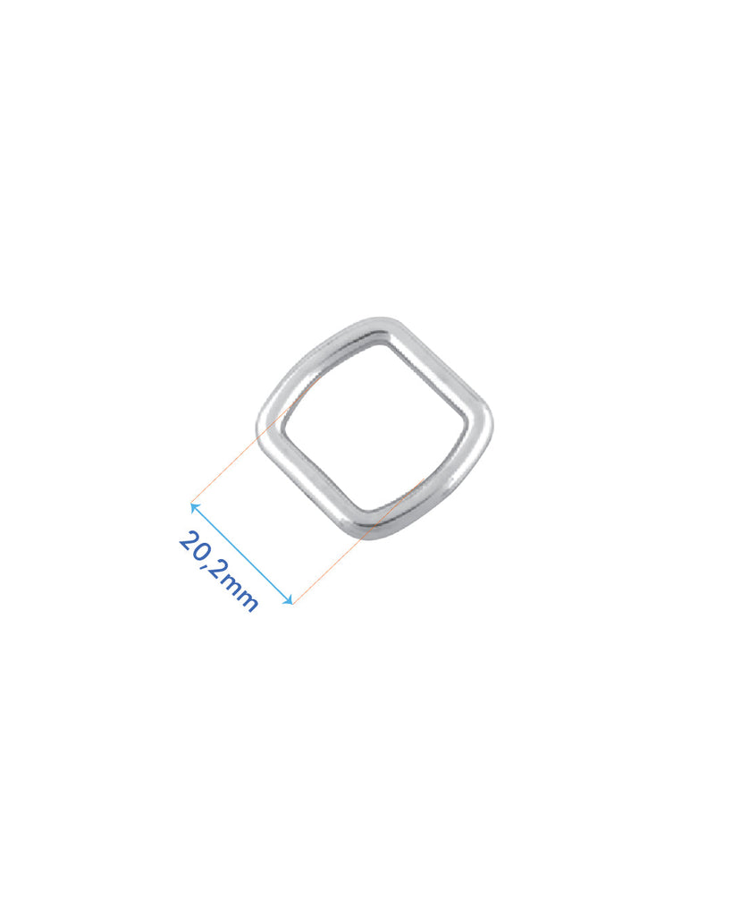 Square Ring | Silver Inner Size 20 2 Mm (2 Pieces) Fournituren