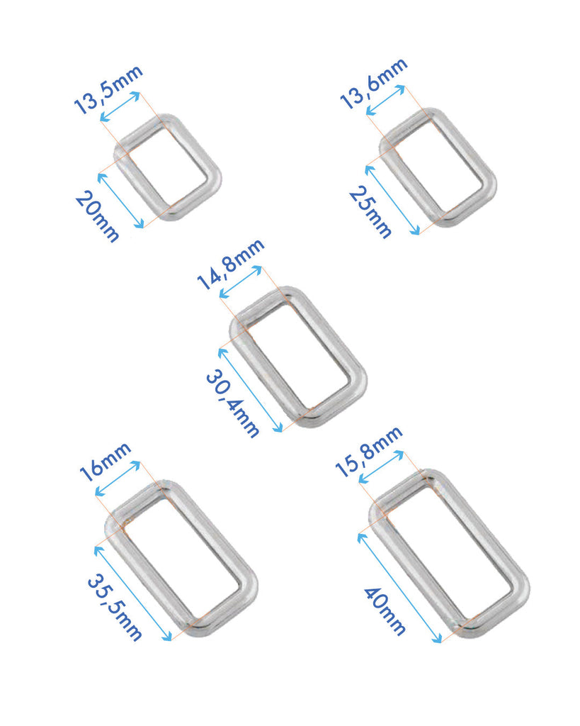 Rectangular Ring | Gold And Silver 5 Inner Sizes (2 Pieces) Fournituren