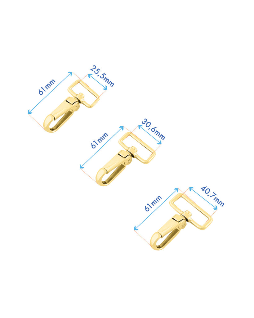 Drop-Shaped Swivel Snap Hook | Gold And Silver 3 Inner Sizes Fournituren