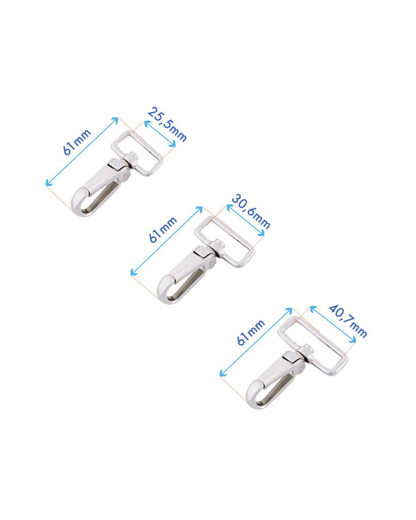 Drop-Shaped Swivel Snap Hook | Gold And Silver 3 Inner Sizes Fournituren