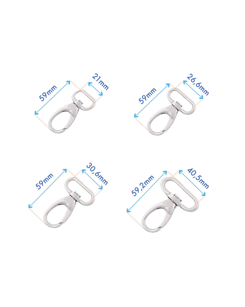 Drop-Shaped Swivel Snap Hook | Gold And Silver 4 Inner Sizes Fournituren