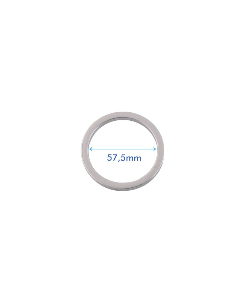 Round Flat O-Ring | Silver Inner Size 57 5 Mm (2 Pieces) Fournituren