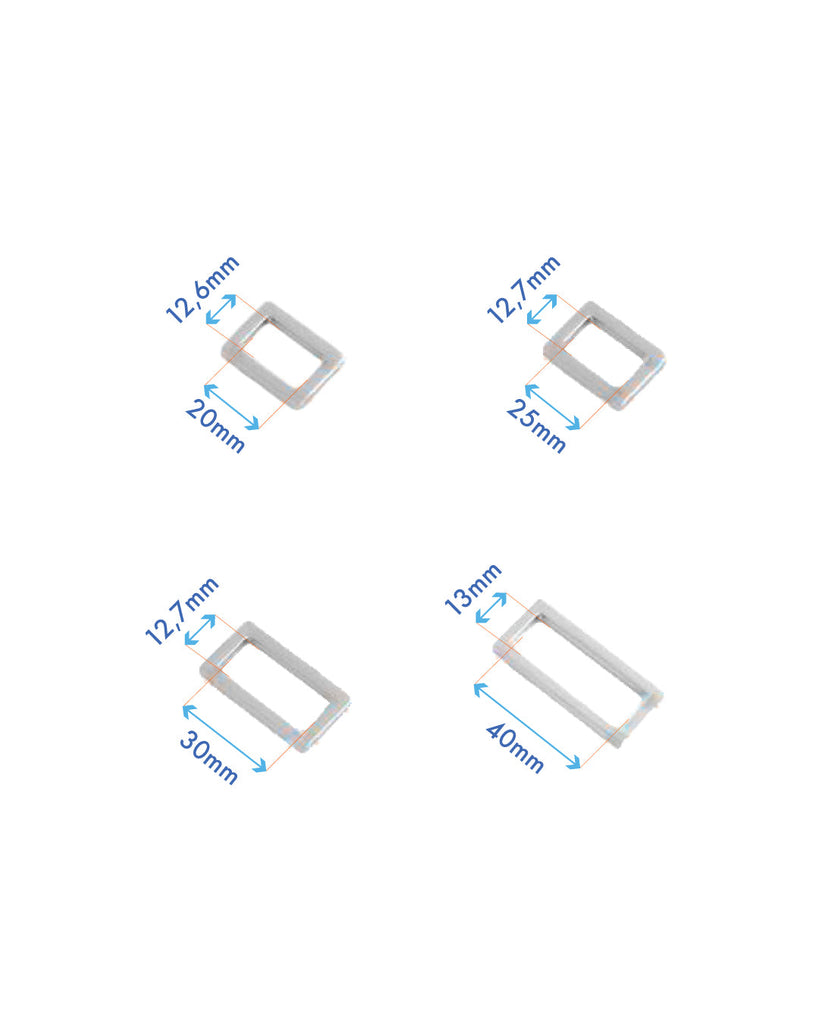 Rectangular Flat Ring | Silver 4 Inner Sizes (2 Pieces) Fournituren