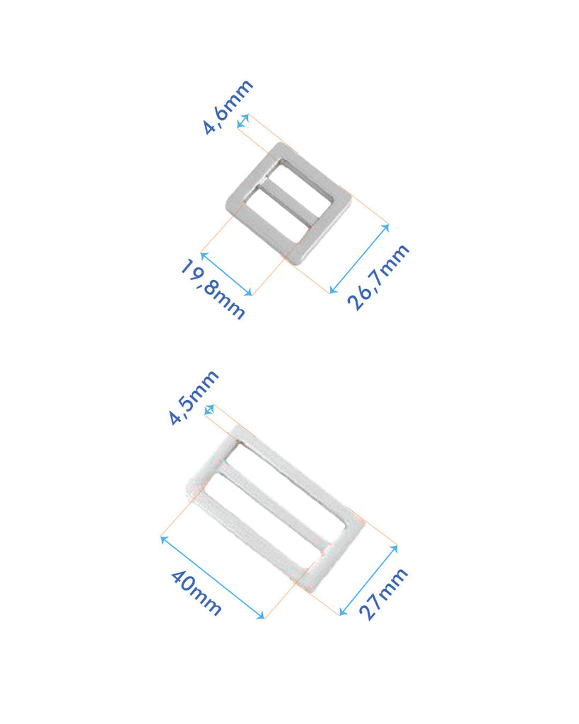 Double Loop Slider | Silver 2 Inner Sizes Fournituren