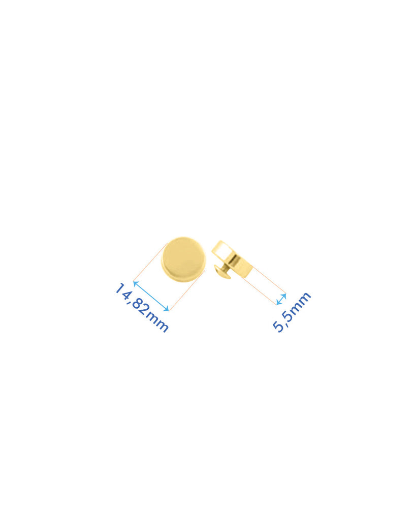 Studs With Screw | Gold And Silver Diameter 14 8 Mm (4 Pieces) Fournituren