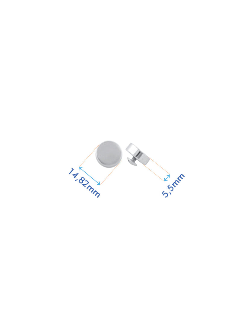 Studs With Screw | Gold And Silver Diameter 14 8 Mm (4 Pieces) Fournituren