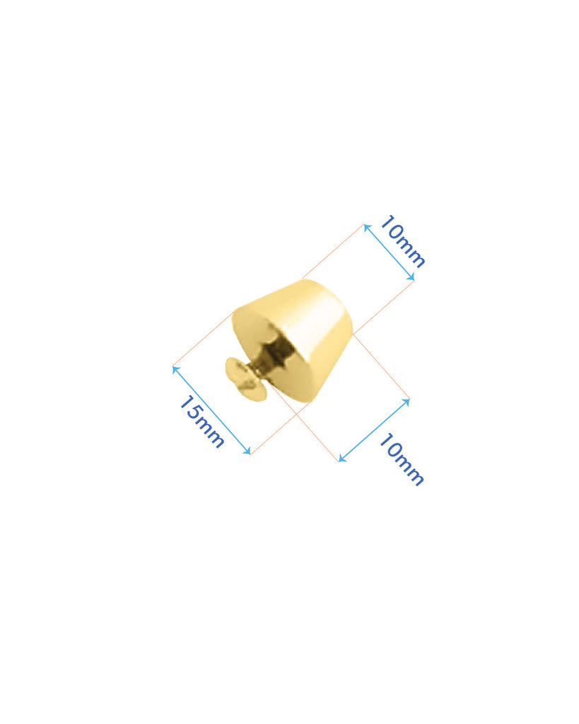 Conical Studs With Screw | Gold And Silver Diameter 15 Mm (4 Pieces) Fournituren