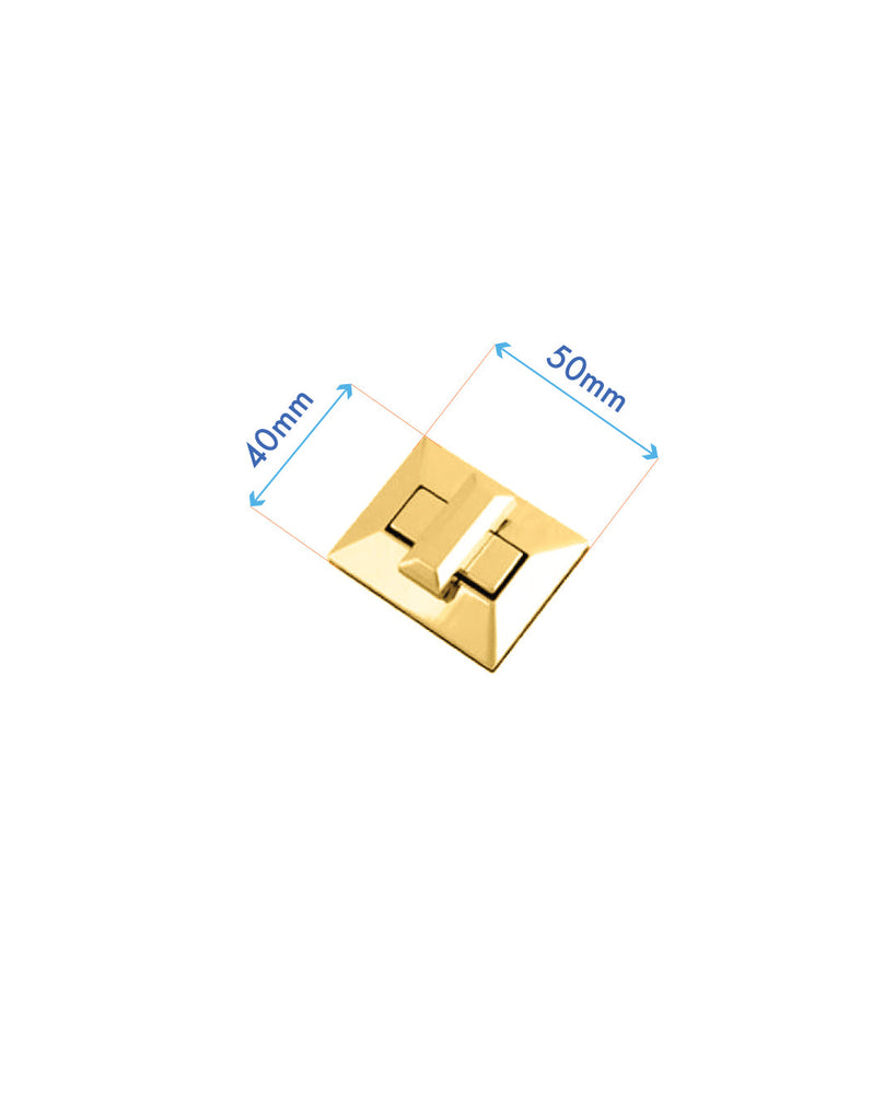 Rectangular Turning Lock | Gold And Silver 40 X 50 Mm Fournituren