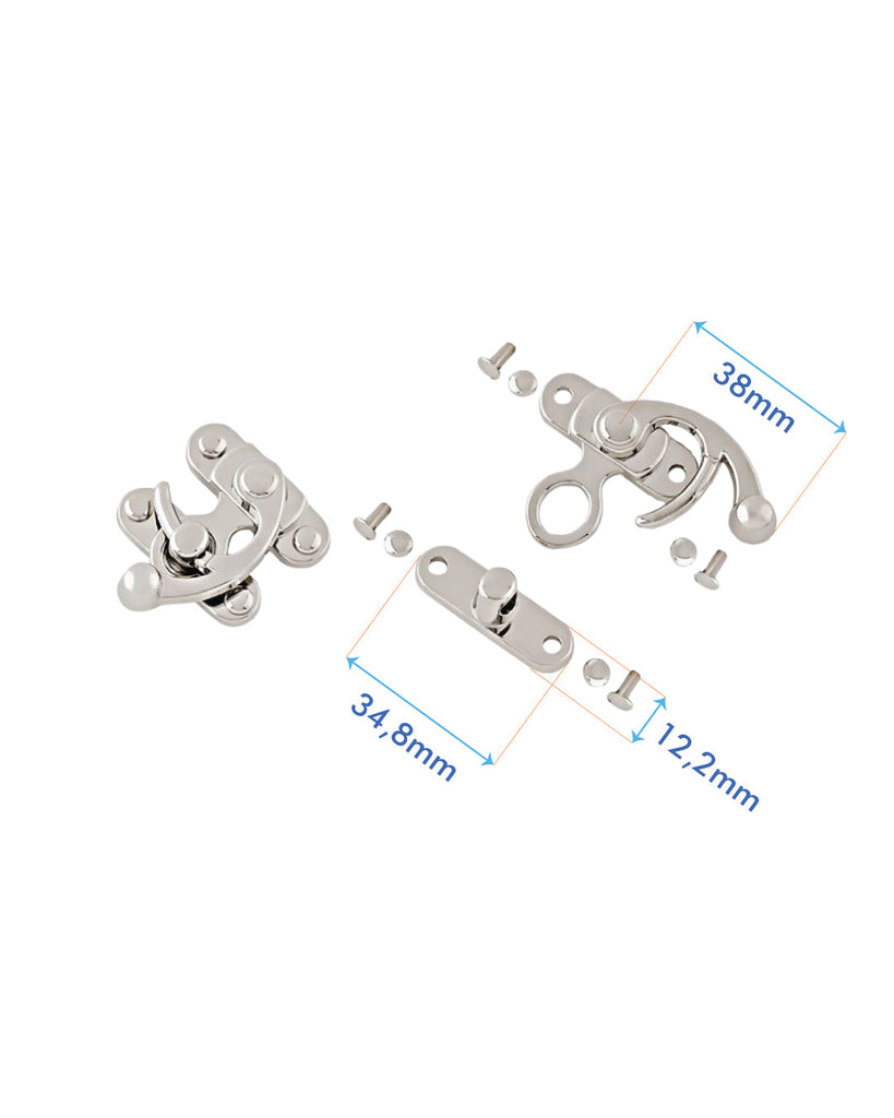 Turning Lock | Silver 34 8 X 12 2 Mm Fournituren