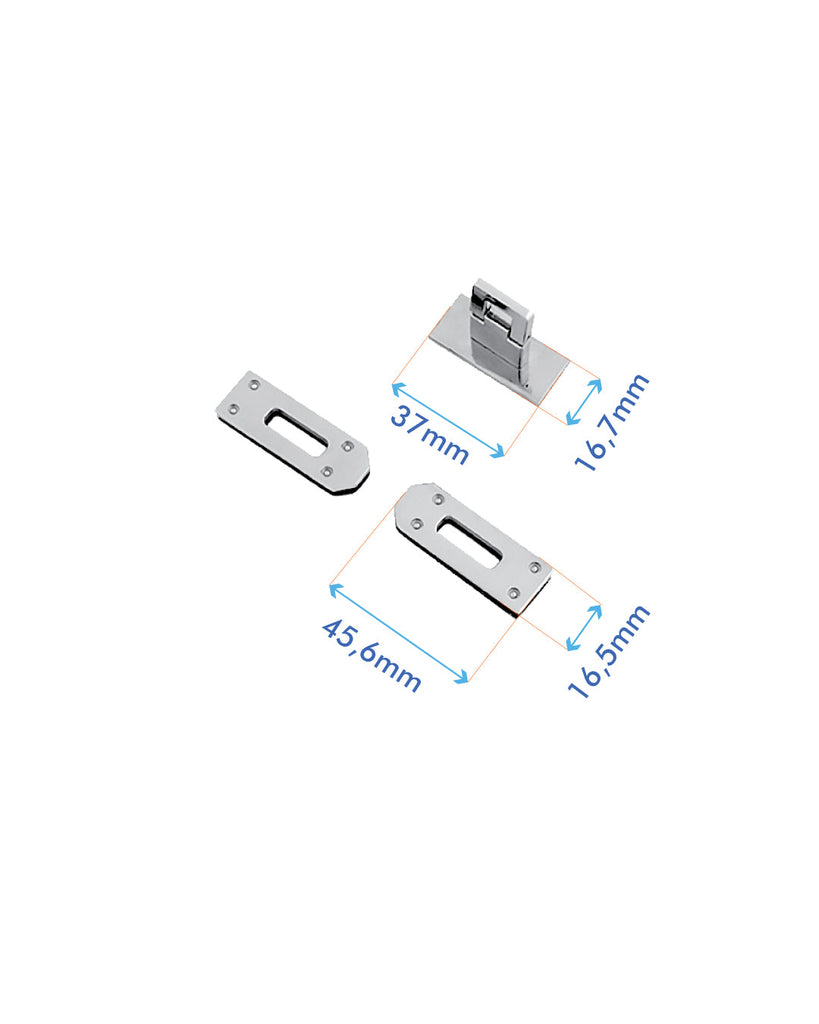 Rectangular Turning Lock | Silver 45 6 X 16 5 Mm Fournituren