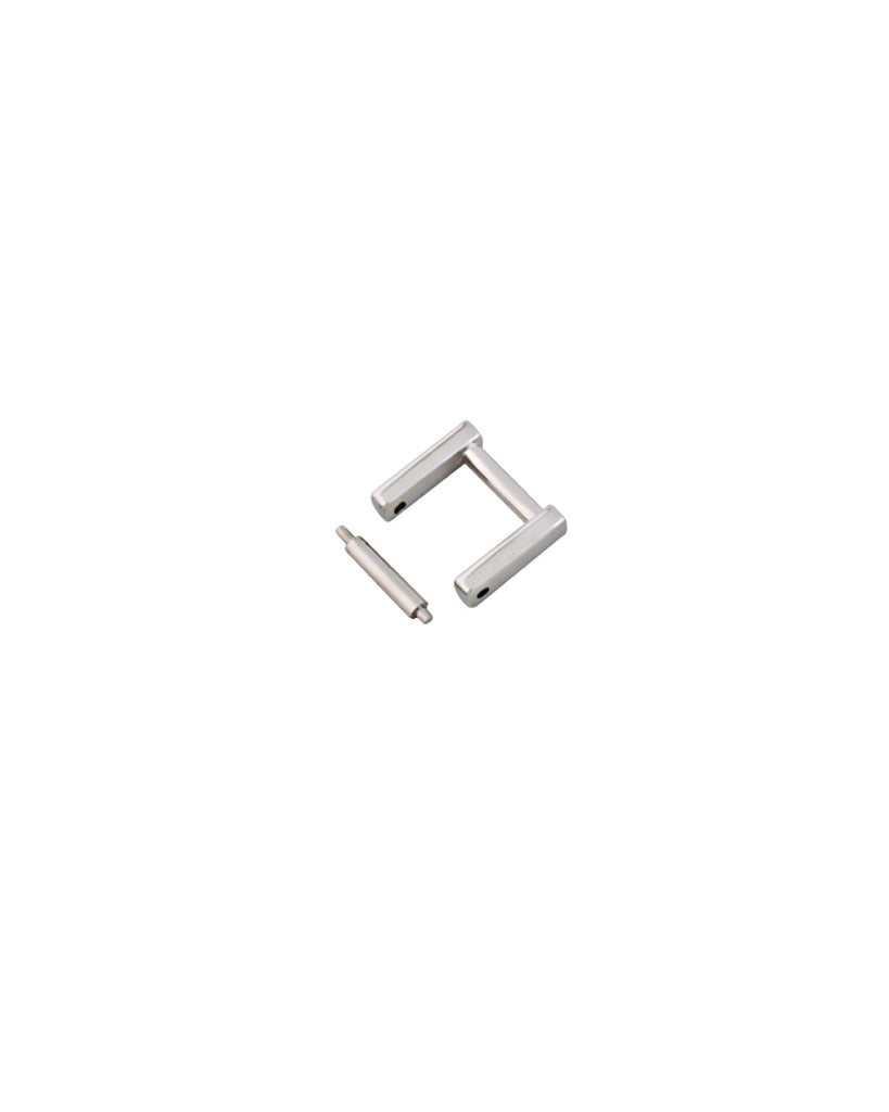 Rectangular Bag Handle Fastener Detachable | Silver 2 Inner Sizes (2 Pieces) Inner Size 15.2 Mm