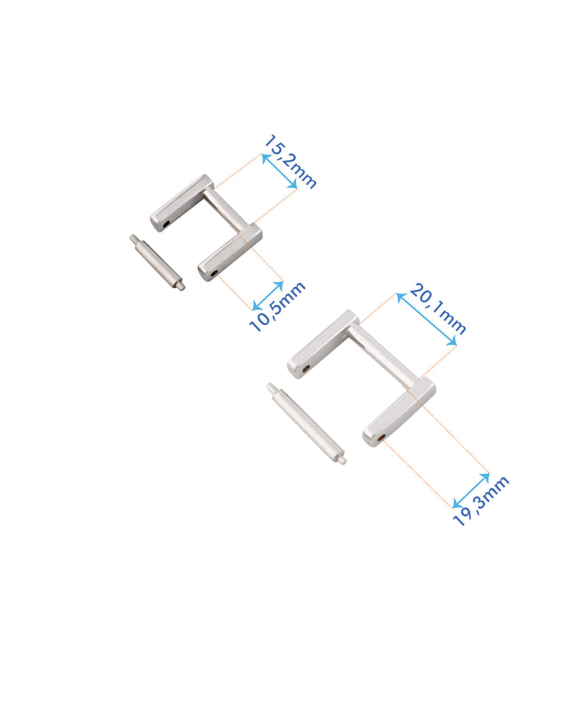 Rectangular Bag Handle Fastener Detachable | Silver 2 Inner Sizes (2 Pieces) Fournituren
