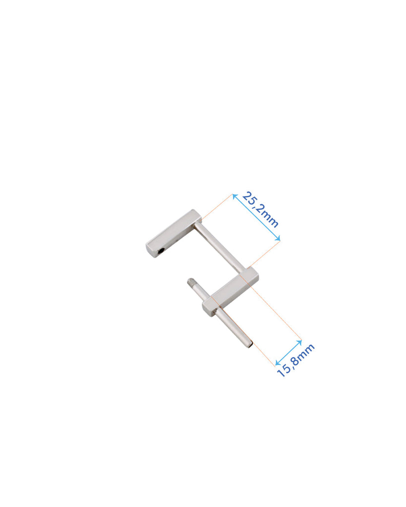 Rectangular Bag Handle Fastener Detachable | Silver Inner Size 25 2 Mm (2 Pieces) Fournituren