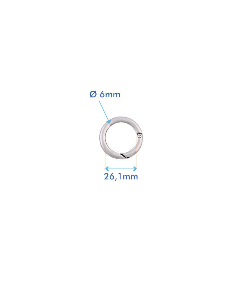 Round O-Ring Swivel Snap Hook | Silver Inner Size 26 1 Mm Fournituren