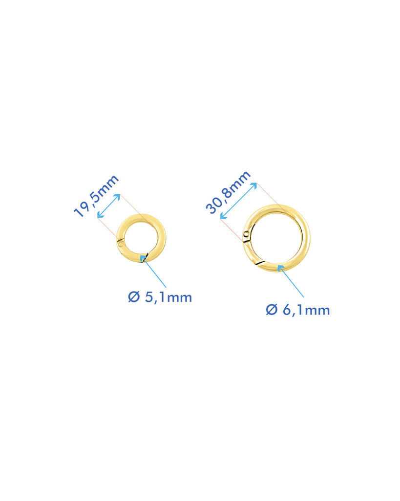 Round O-Ring Swivel Snap Hook | Gold And Silver 2 Inner Sizes Fournituren