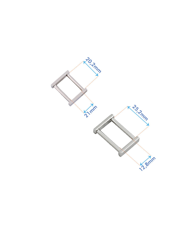 Rectangular Ring | Gold And Silver 2 Inner Sizes (2 Pieces) Fournituren
