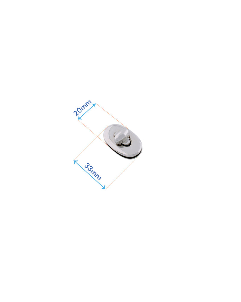Oval Turning Lock | Silver 33 X 20 Mm Fournituren