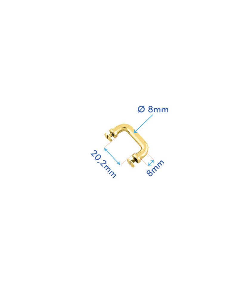 Bag Handle Fastener | Gold And Silver Inner Size 20 2 Mm (2 Pieces) Fournituren