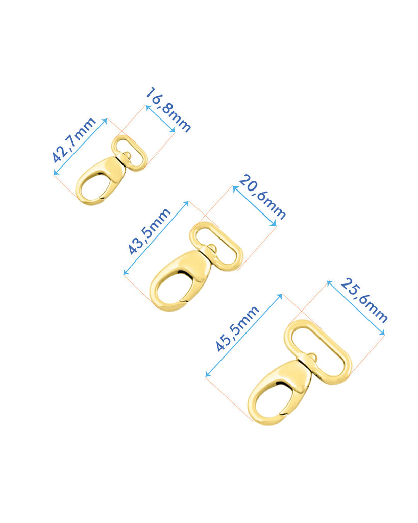 Oval Swivel Snap Hook | Gold And Silver 3 Inner Sizes Fournituren