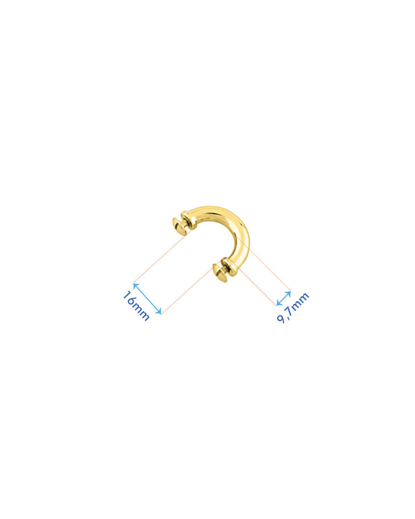 Half Round Bag Handle Fastener | Gold And Silver Inner Size 16 Mm (2 Pieces) Fournituren