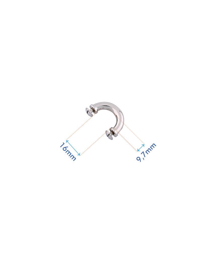 Half Round Bag Handle Fastener | Gold And Silver Inner Size 16 Mm (2 Pieces) Fournituren