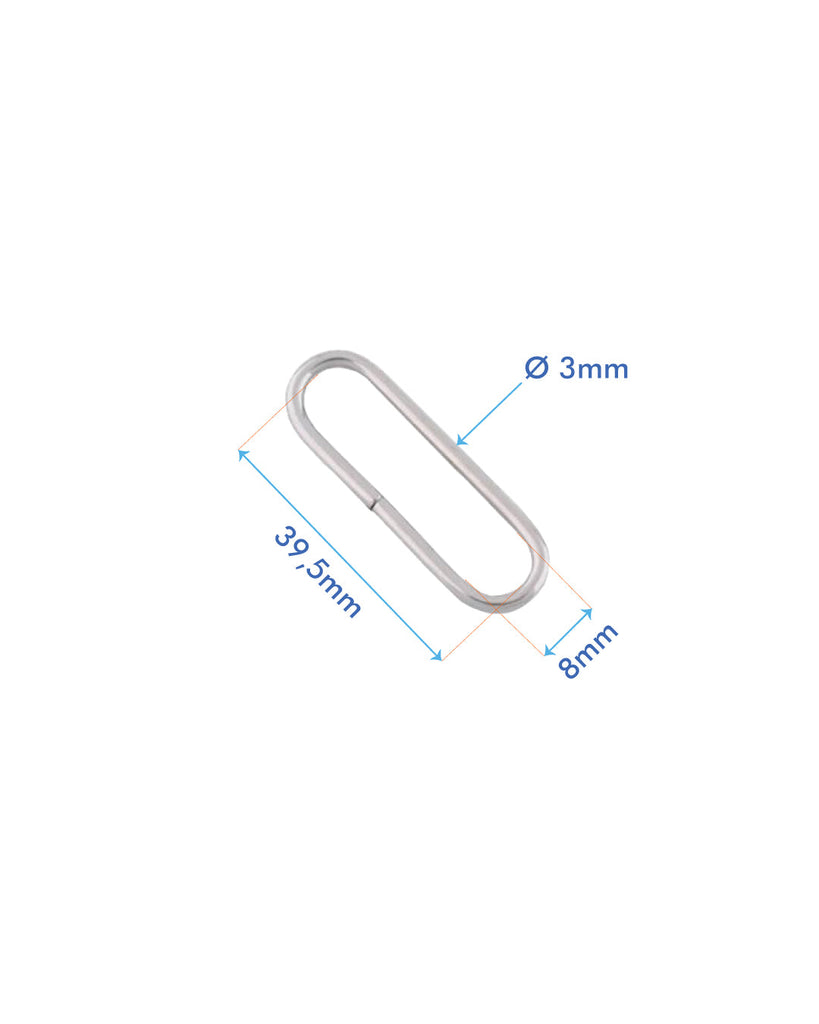 Oval Ring | Silver Inner Size 39 5 Mm (2 Pieces) Fournituren