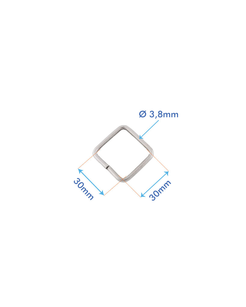 Square Ring | Silver Inner Size 30 Mm (2 Pieces) Fournituren