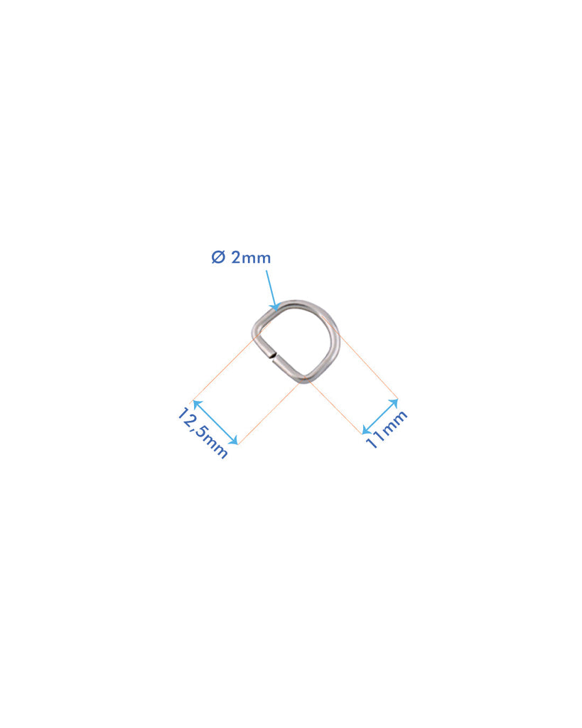 D-Ring | Silver Inner Size 12 5 Mm (2 Pieces) Fournituren