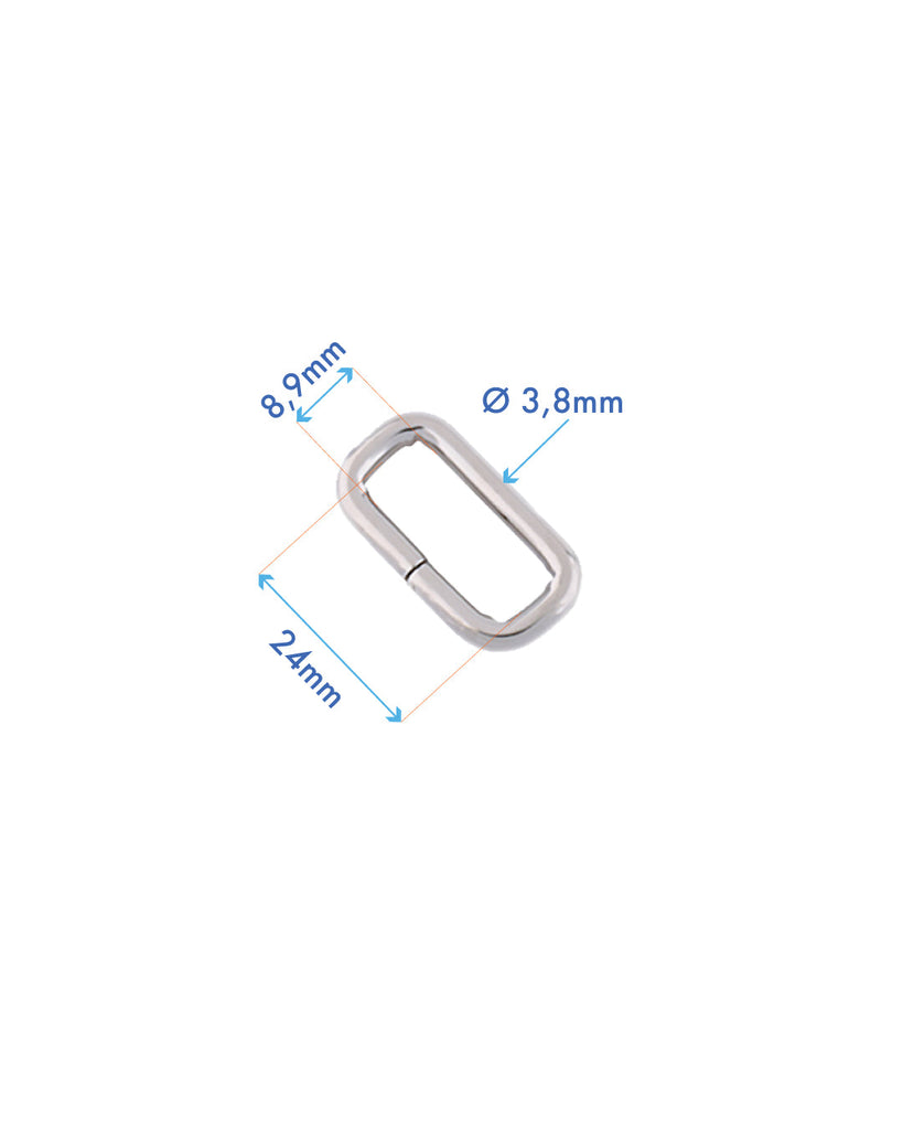 Rectangular Ring | Silver Inner Size 24 Mm (2 Pieces) Fournituren