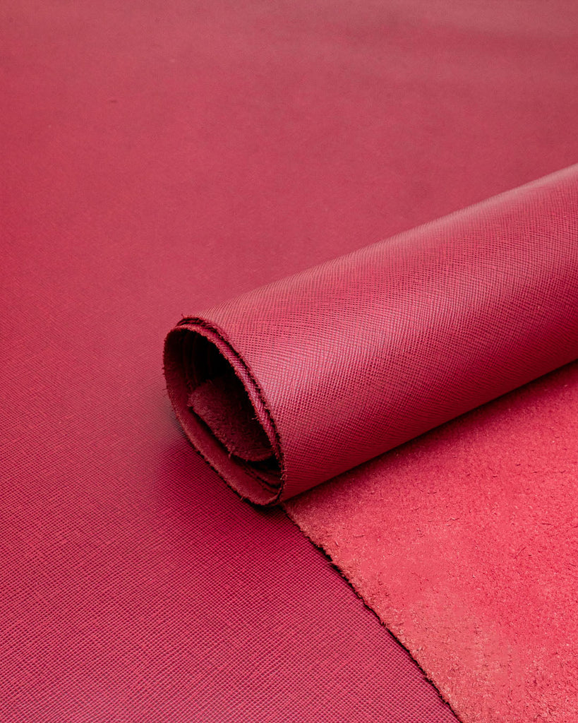 Saffiano Collection | Sturdy Calf Leather With Exclusive Print Bordeaux / Panel (30 X 20 Cm) Leer
