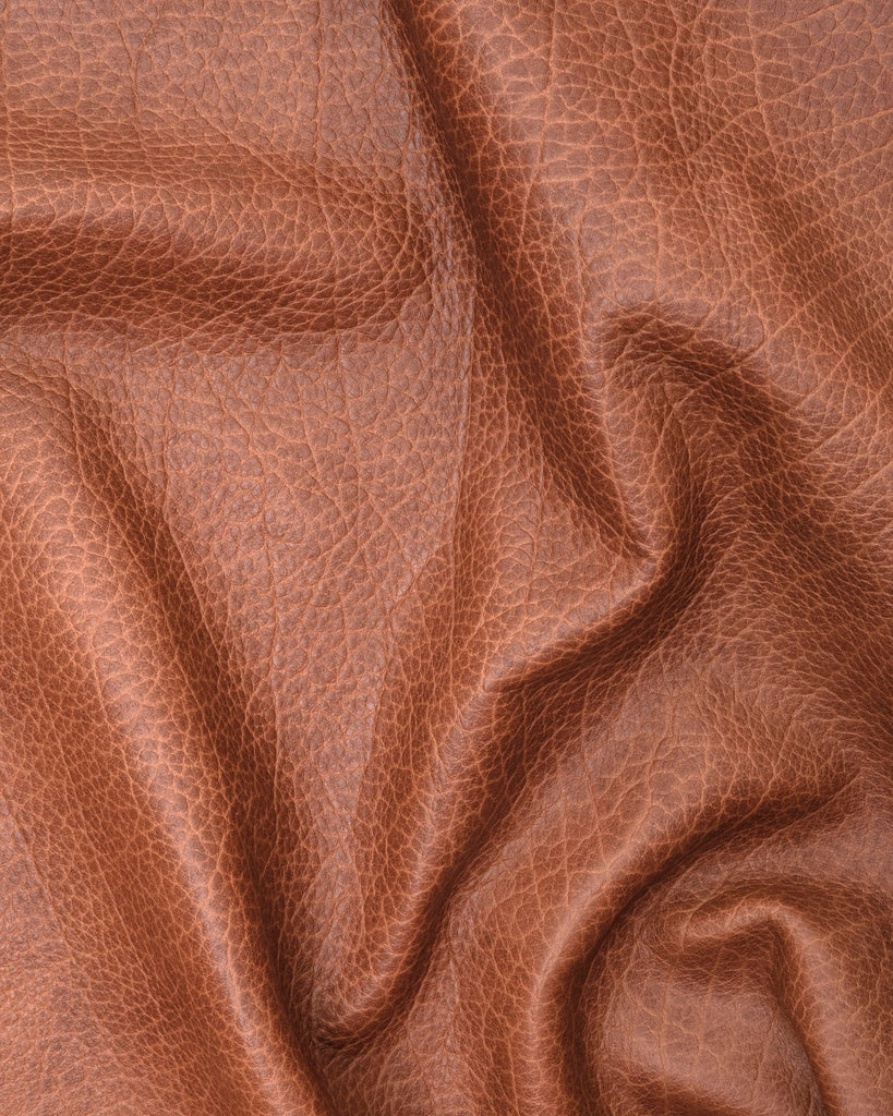 Tatanka Collection | Tough Course-Grained American Bison Leather Cognac / Panel (30 X 20 Cm) Leer