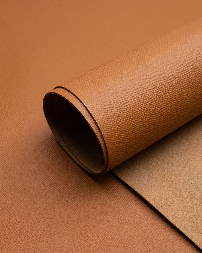 Epsom Collection | Sturdy Calfskin Leather With Exclusive Print Whiskey Tan / Panel (30 X 20 Cm)
