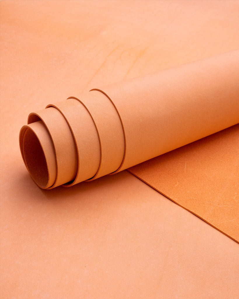 Pecos Raw Tara Collection | Semi-Firm Vegetable Tanned Harness Leather Pastel Orange / 1.0 - 1.2 Mm