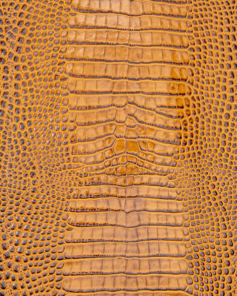 Como Collection | Firm Cow Leather With A Two-Tone Crocodile Print Leer