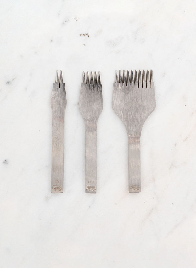 French Style Basic Leather Pricking Iron | 3 Piece Set 5 Sizes Available 2.7 Mm Leertools