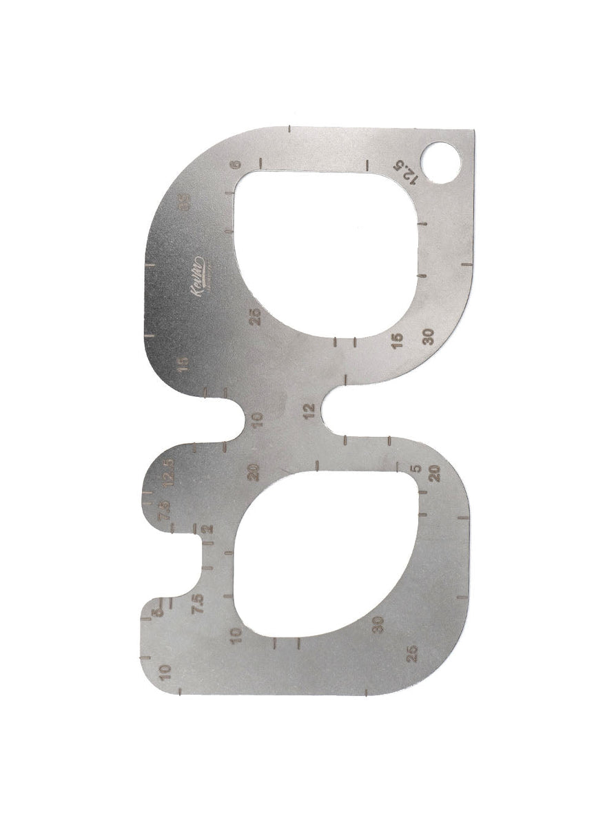 Stainless steel radius ruler A for round leather patterns