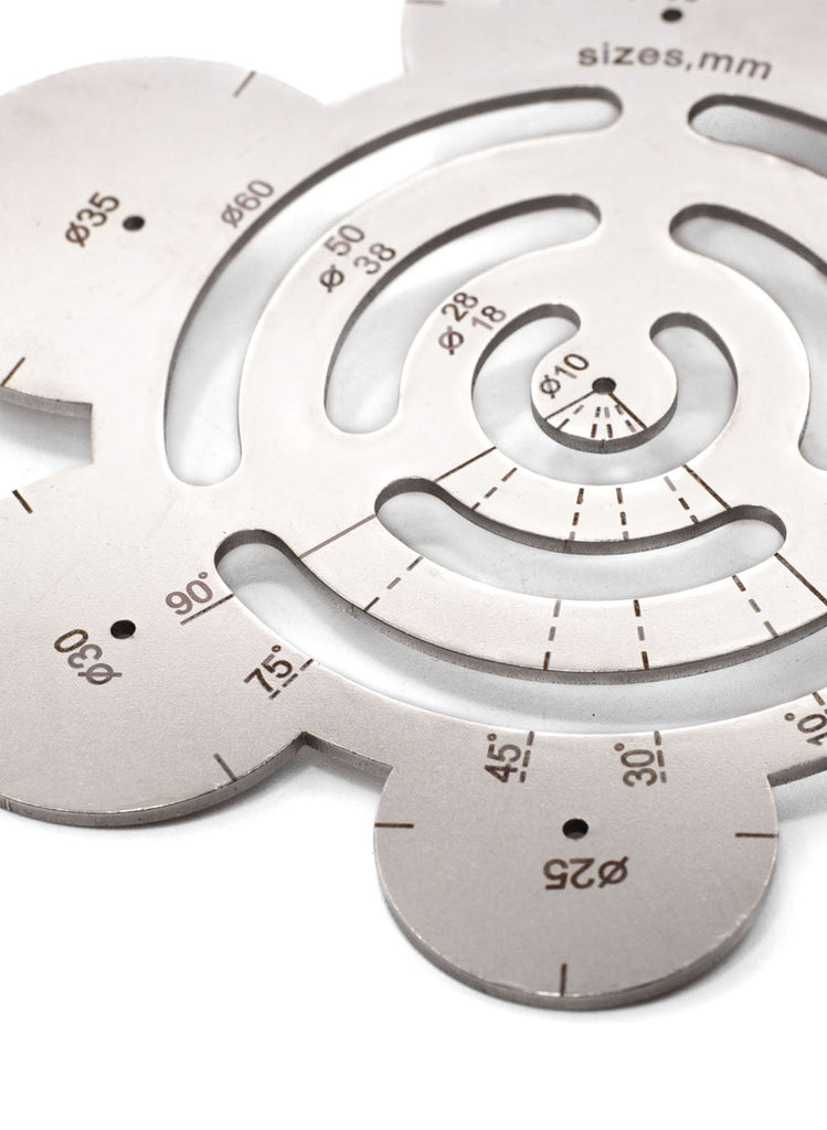 Stainless Steel Radius Pattern & Cutting Guide C | 10 To 60 Mm Leertools