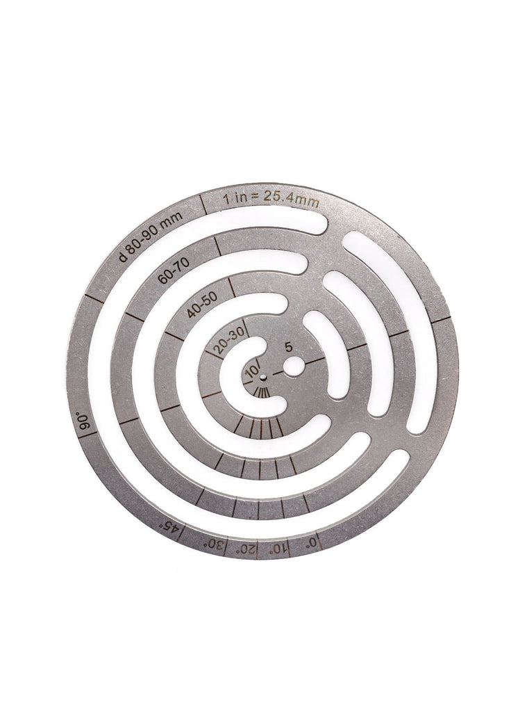 Stainless Steel Radius Pattern & Cutting Guide D | 5 To 90 Mm Leertools