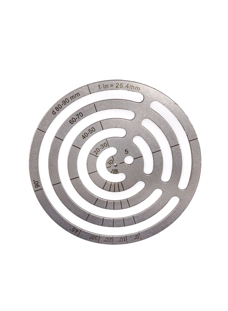 Stainless steel radius ruler D for round leather patterns