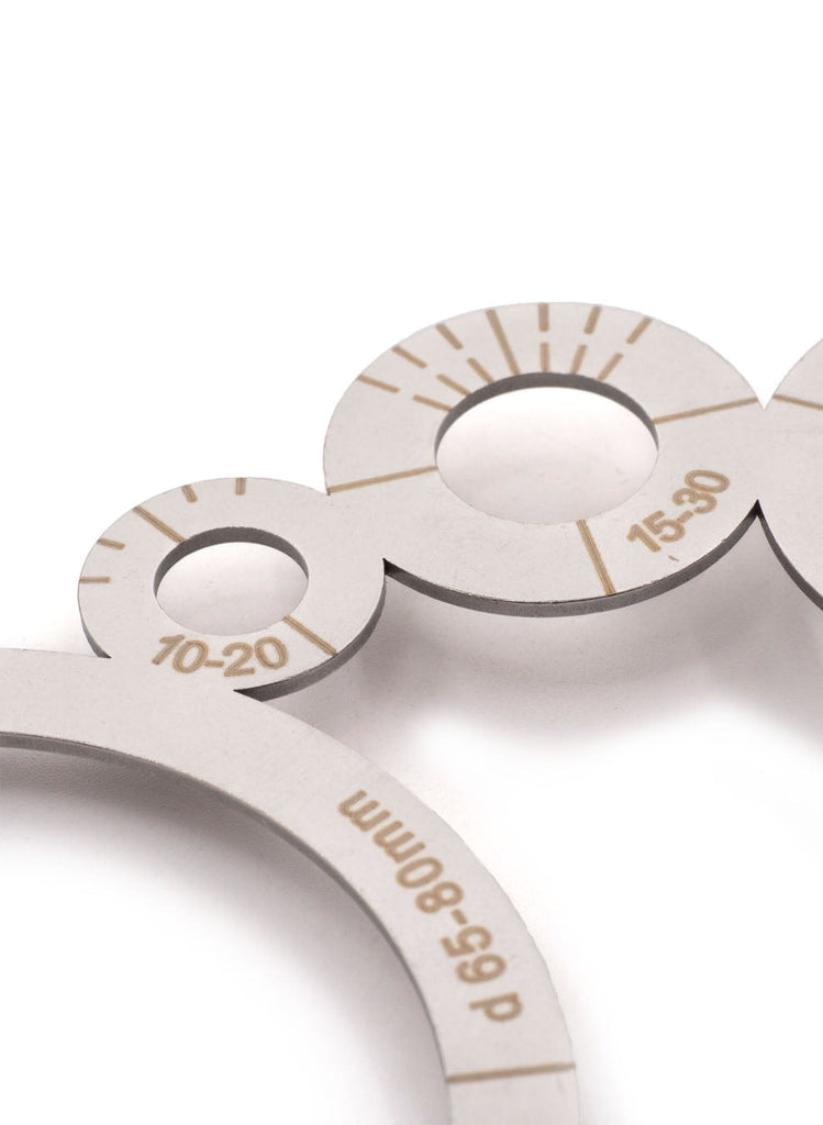 Stainless Steel Radius Pattern & Cutting Guide E | 10 To 80 Mm Leertools