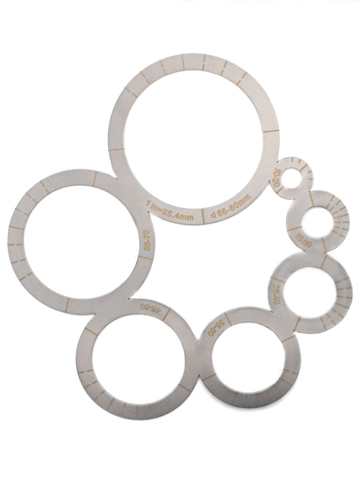 Stainless Steel Radius Pattern & Cutting Guide E | 10 To 80 Mm Leertools
